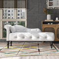 Modern Tufted Chaise Lounge Chair with Solid Wood Legs E86324