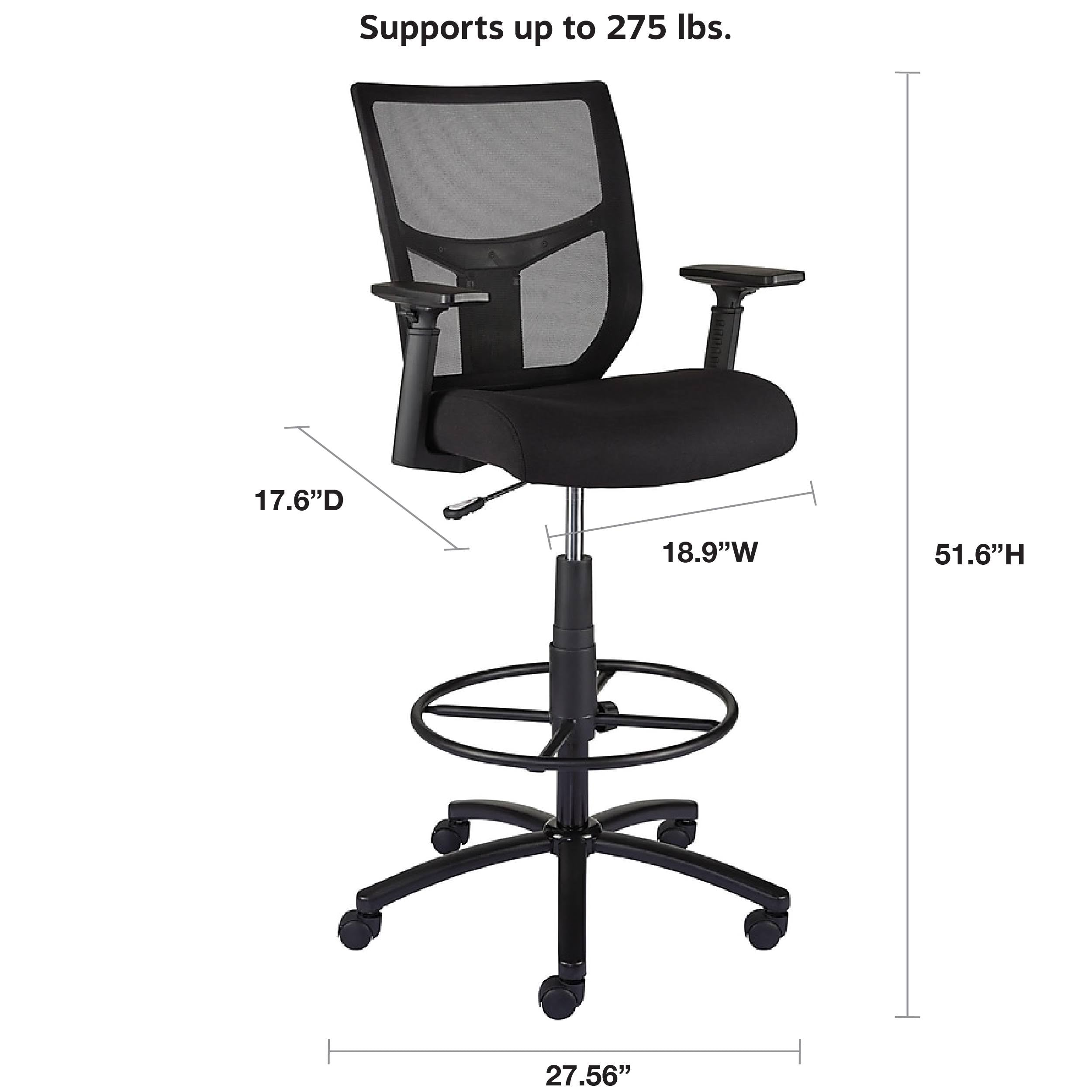 Black Mesh and Fabric Stool U1143