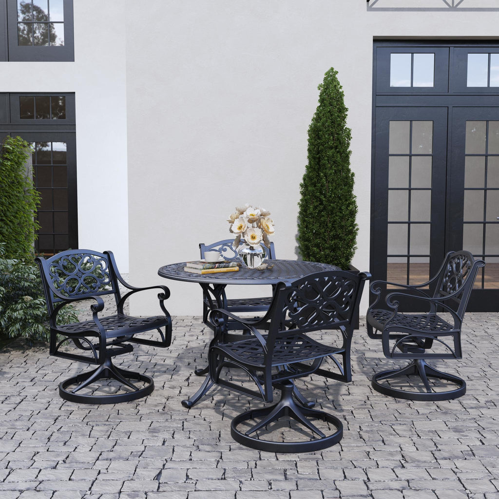 Black Aluminum Outdoor Swivel Rocking Chair U47510