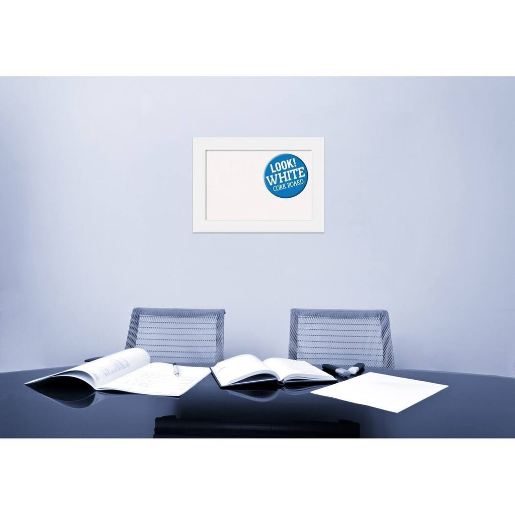 Framed Cork Board White E60458