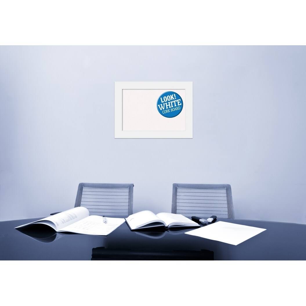 Framed Cork Board White E60458