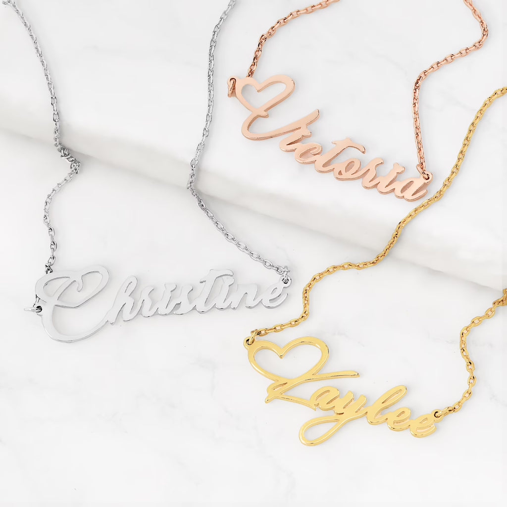 Sterling Silver Handwritten Script Name Necklace P794383