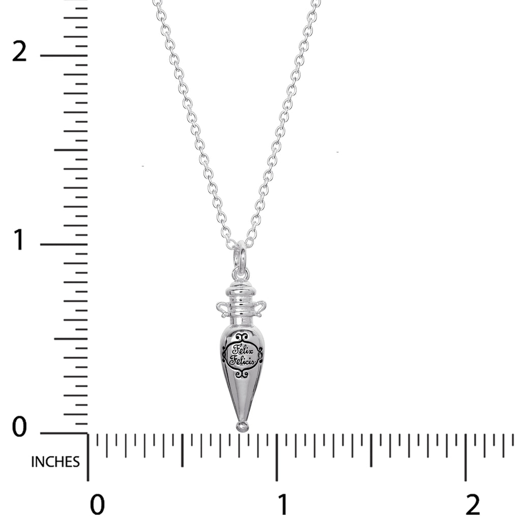 Silver Plated Potion Bottle Pendant Necklace O460