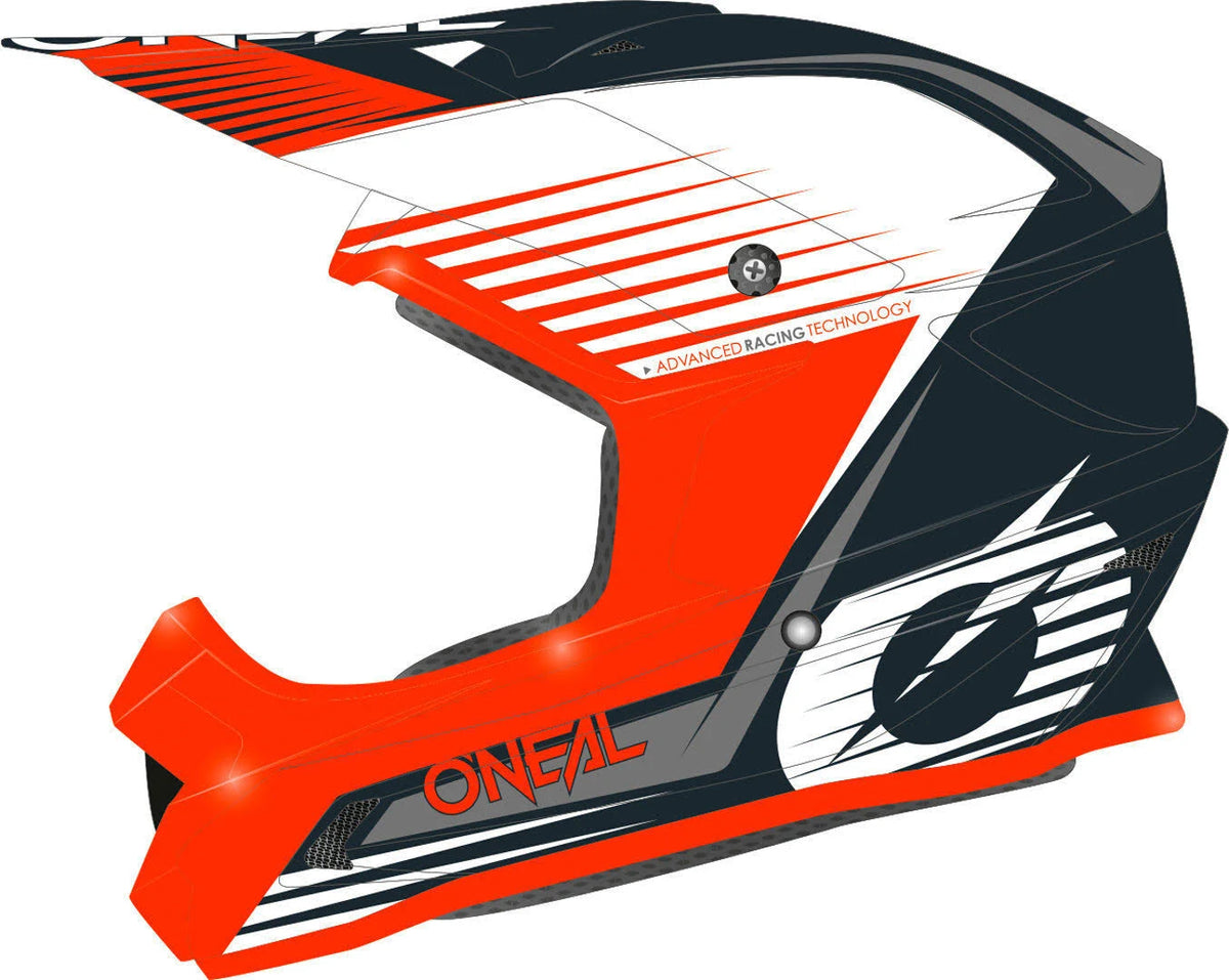 Black/Orange/White Cross Helmet M695