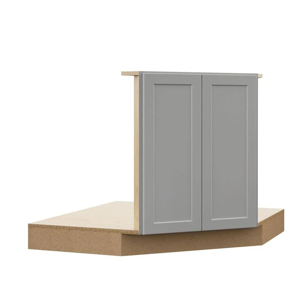 Corner Sink Base Kitchen Cabinet in Heron Gray L529