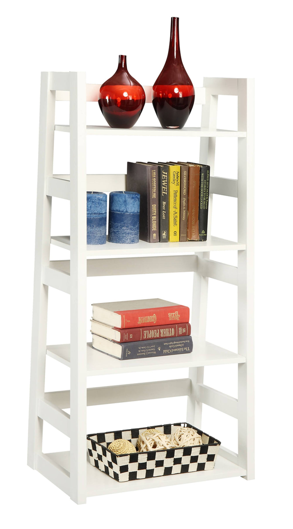 4-Tier White Bookcase A68173