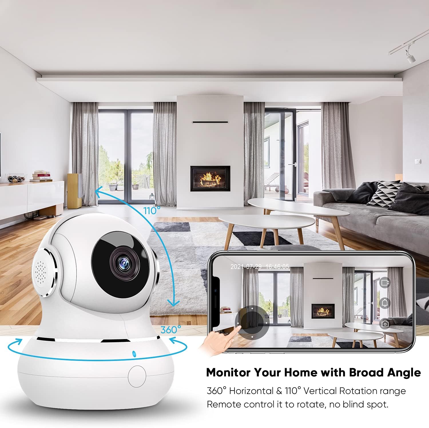 Indoor WiFi Security Camera with Auto Motion Tracking and Night Vision N8794