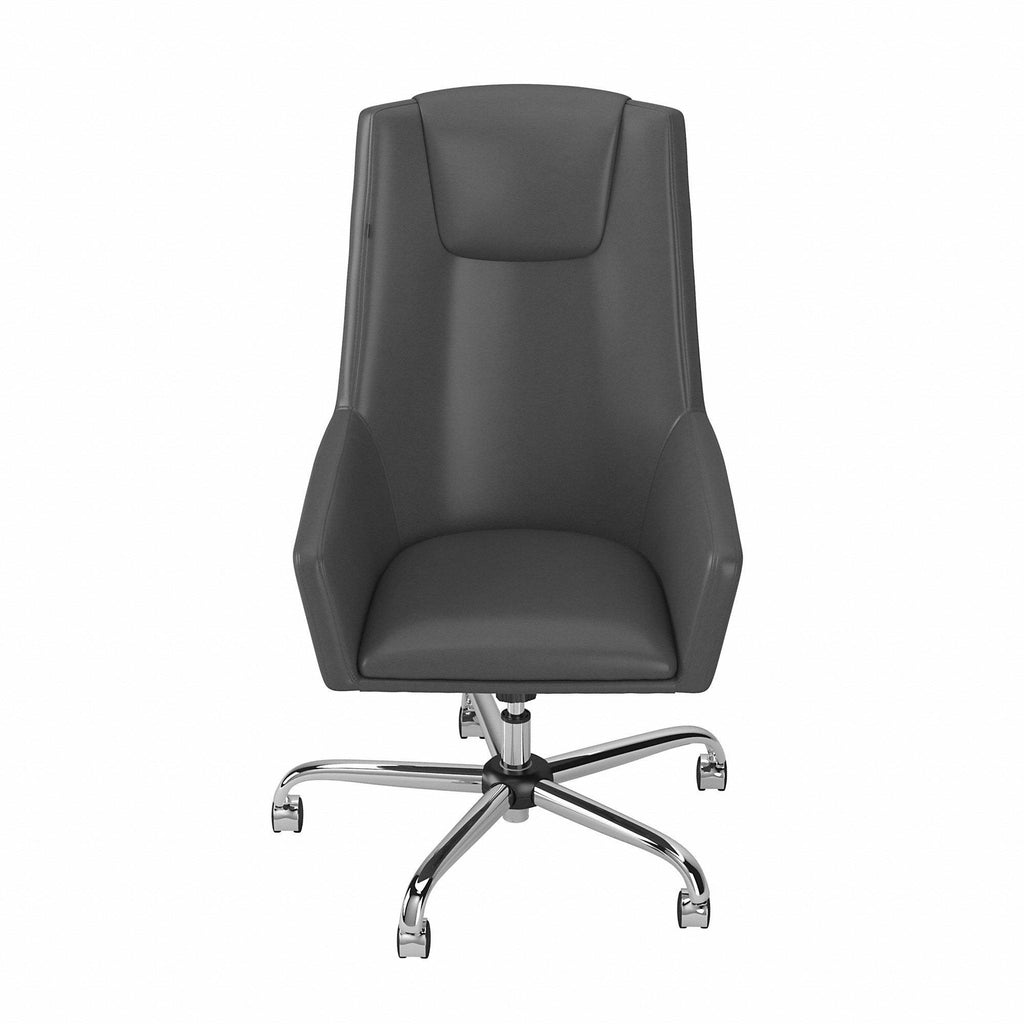 Light Gray Leather High Back Box Chair M964236