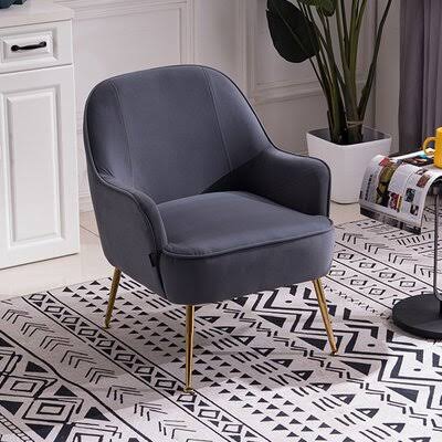 Gray Velvet Armchair T22389