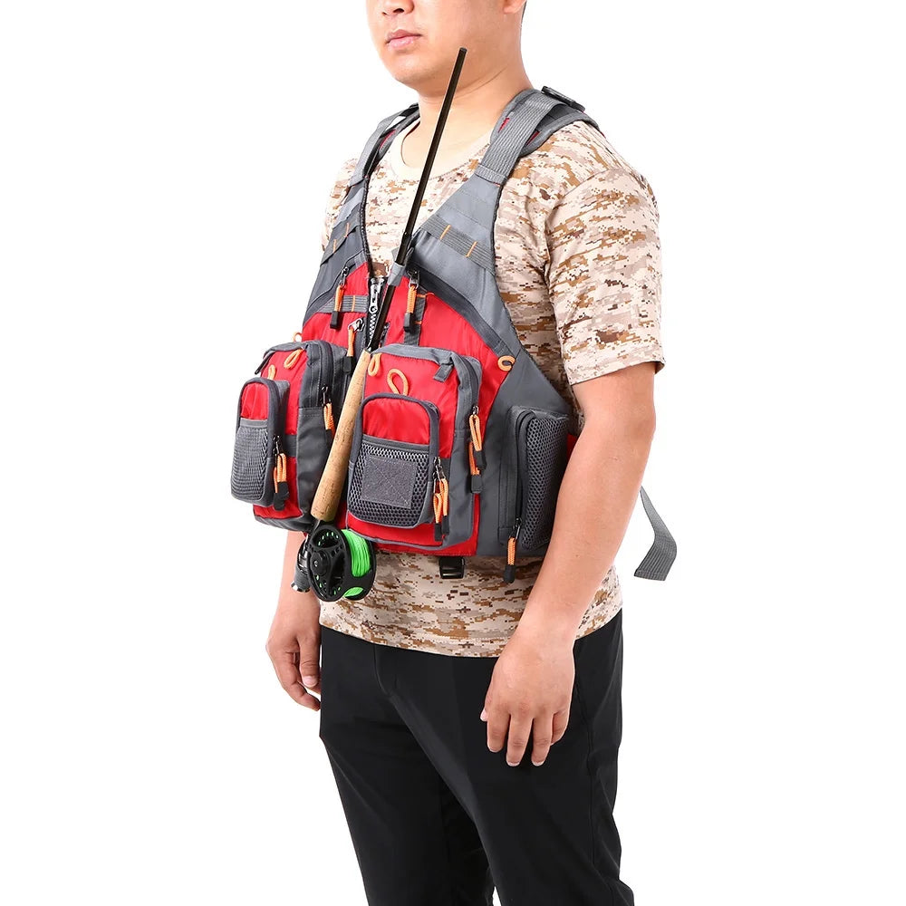 Outdoor Breathable Padded Fishing Life Jacket Swimming Sailing Waistcoat Floatation Device D739