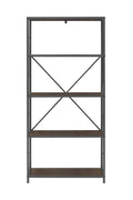 Rustic Metal and Wood Media Bookshelf S158938