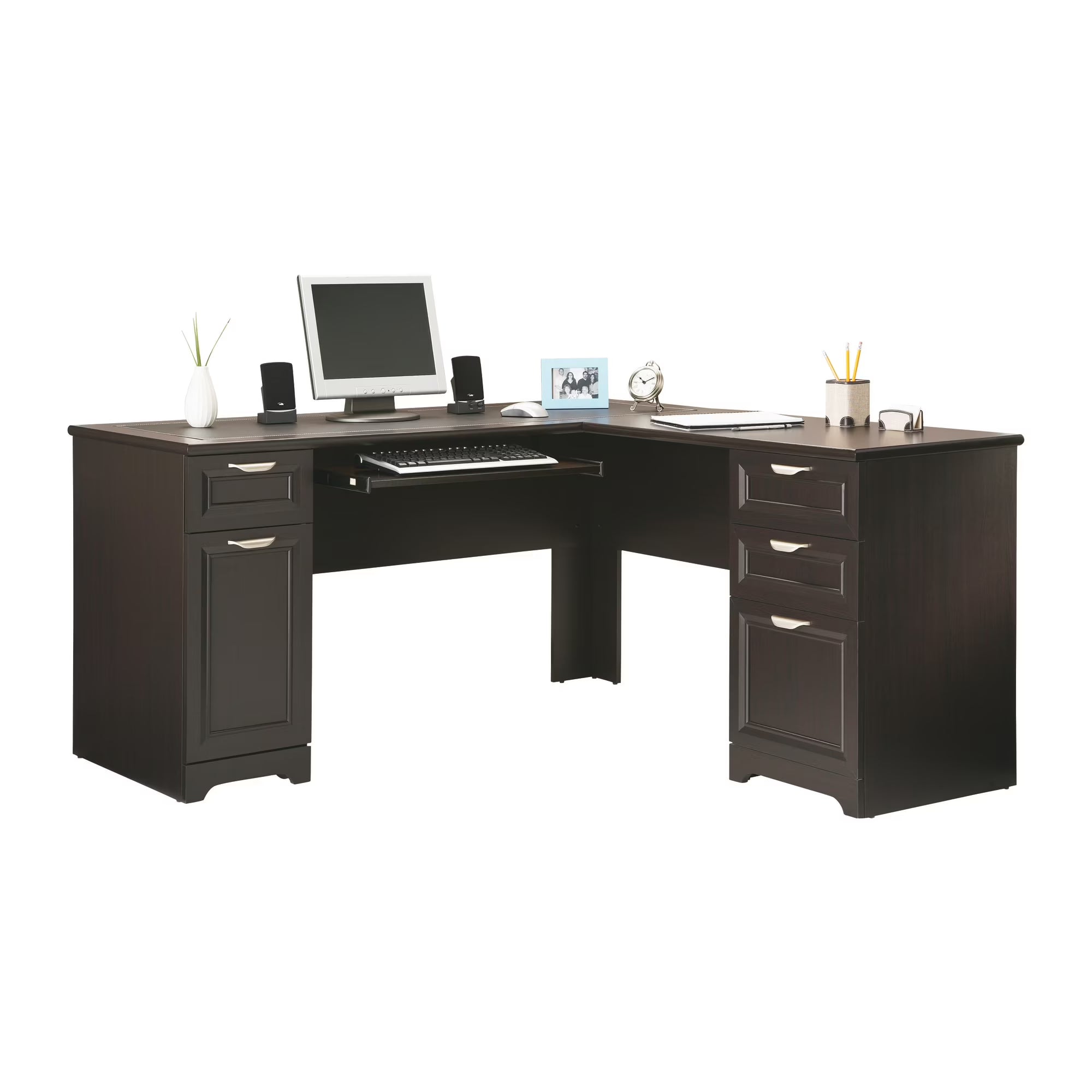 Espresso L-Shape Corner Desk Y40254