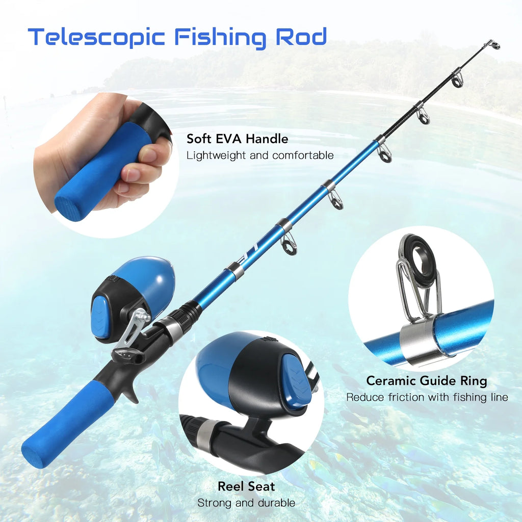 Portable Telescopic Fishing Rod and Reel Combo Starter Kit N290