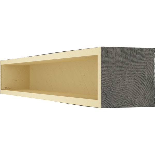 Rough Sawn Faux Wood Fireplace Mantel, Aged Ash A202