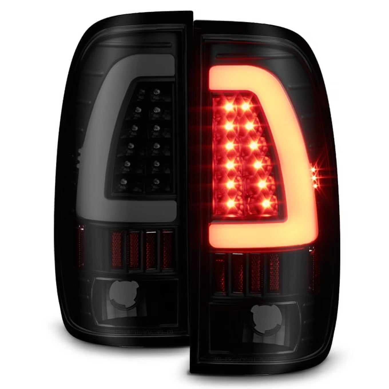 Black Smoked LED Tube Tail Lights Pair Left and Right S56121