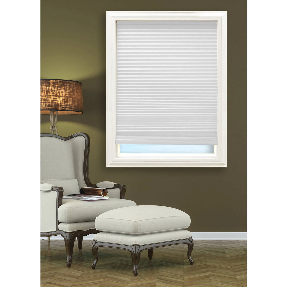 Cool White Cordless Blackout Cellular Shade G8392