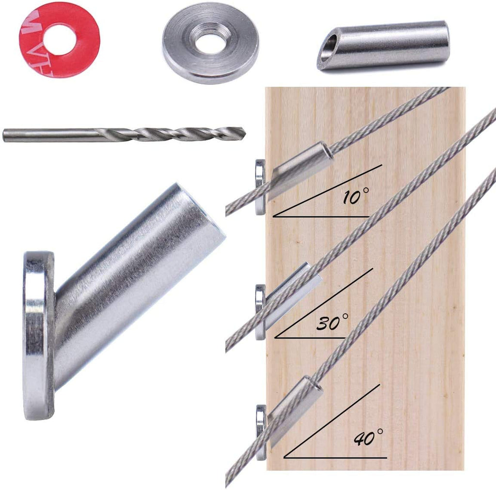 60Pack 1/8 Angle Protector Sleeve Cable Railing Kit 30 Degree T316 Stainless Steel Z236