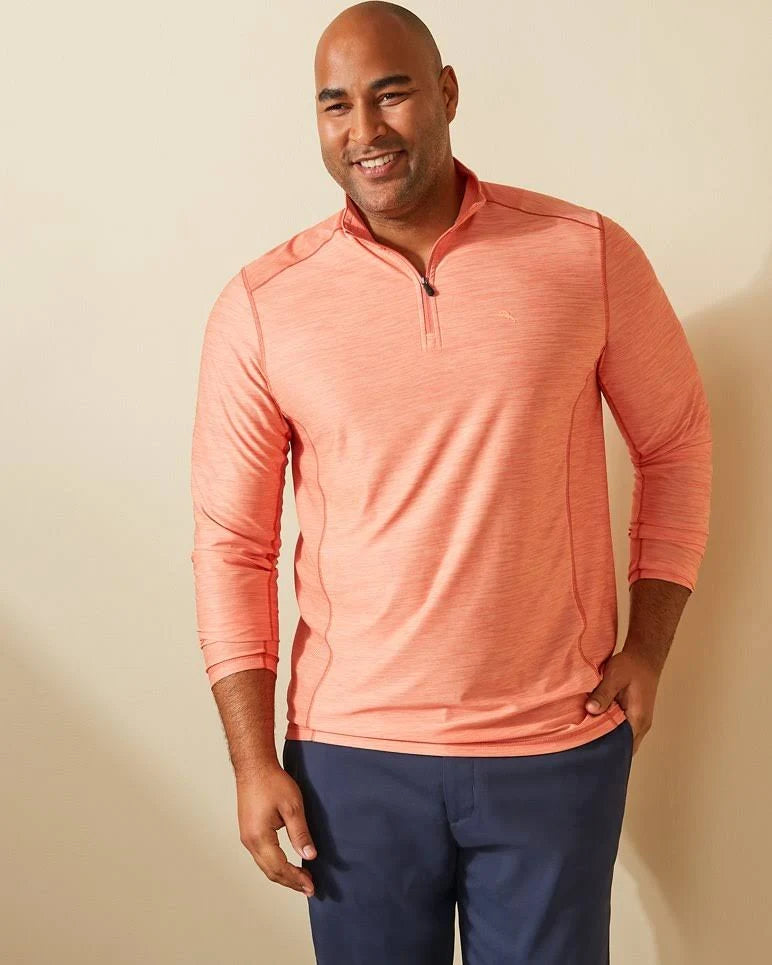 Big & Tall Half-Zip - Peach Parrot - Size 2XLT V709