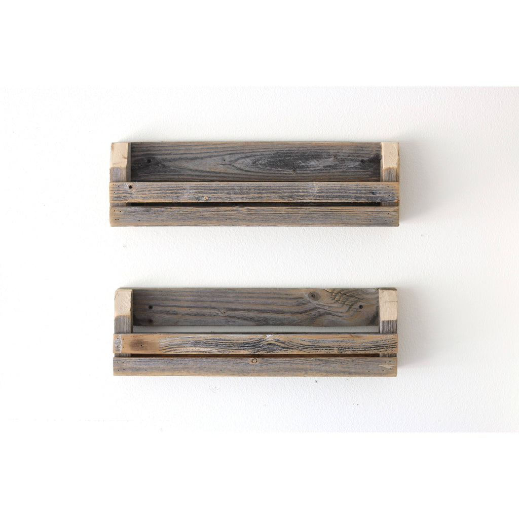 Black Slatted Shelves Set of 2 W242