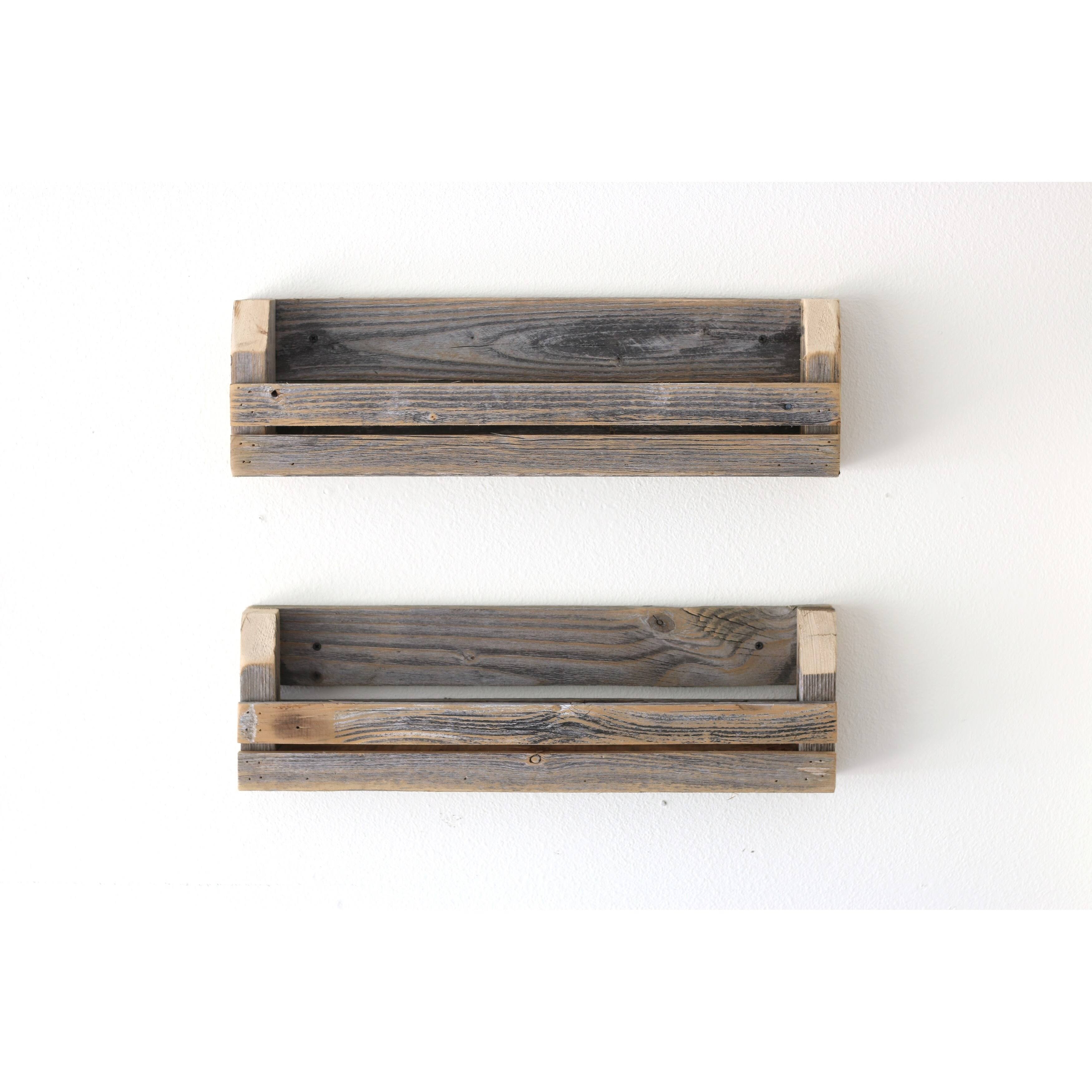 Black Slatted Shelves Set of 2 W242
