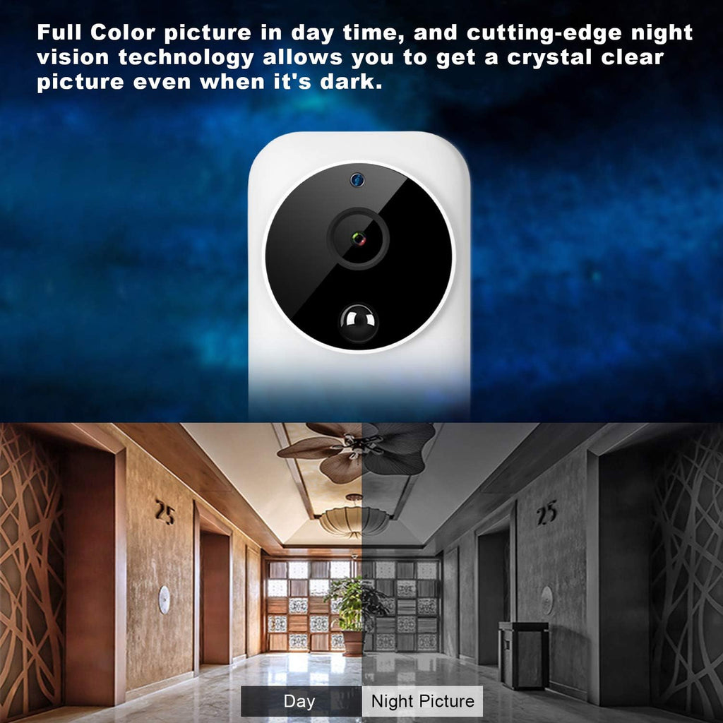 Video Doorbell Camera Wireless WIFI with Motion Detector, 1080P, 2-Way Audio, Night Vision, 4 Rechargeable Battery A137