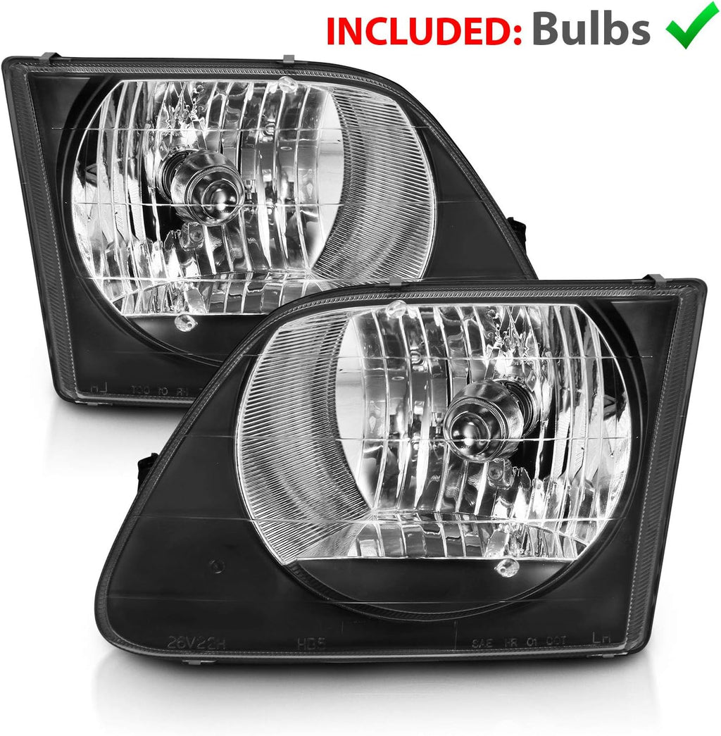 Black High/Low Beam Replacement Headlights Pack of 2 Q919254