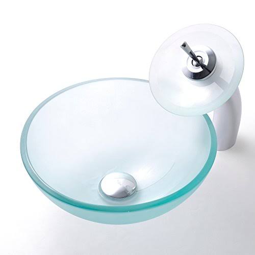 Frosted Glass Oil Rubbed Bronze Vessel Sink K3026