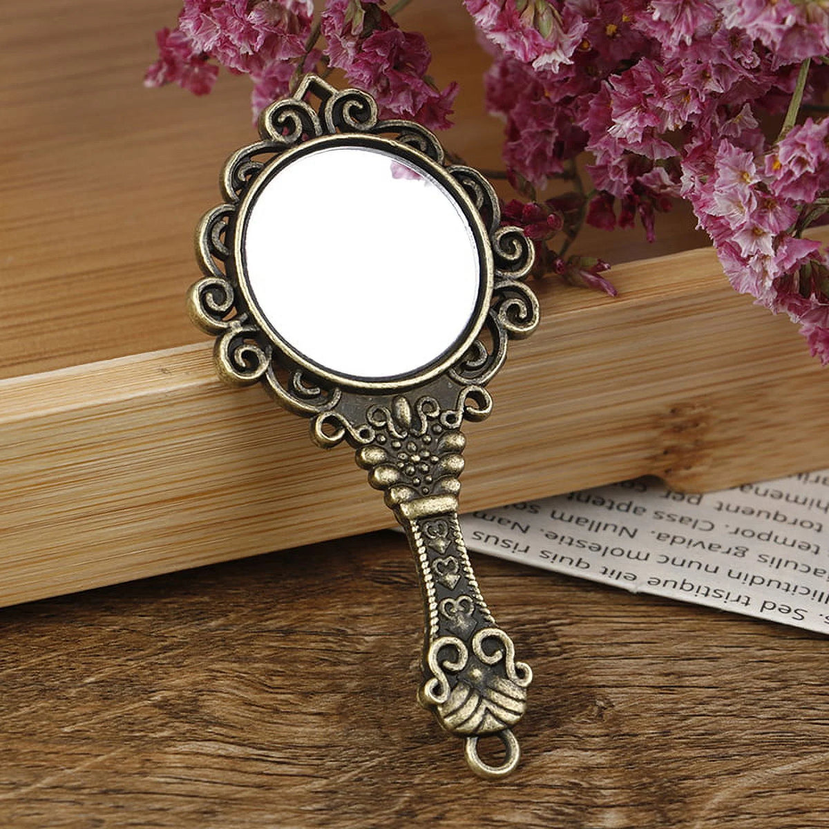 Vintage Metal Frame Mirror Dollhouse Miniature Bathroom Furniture K817245
