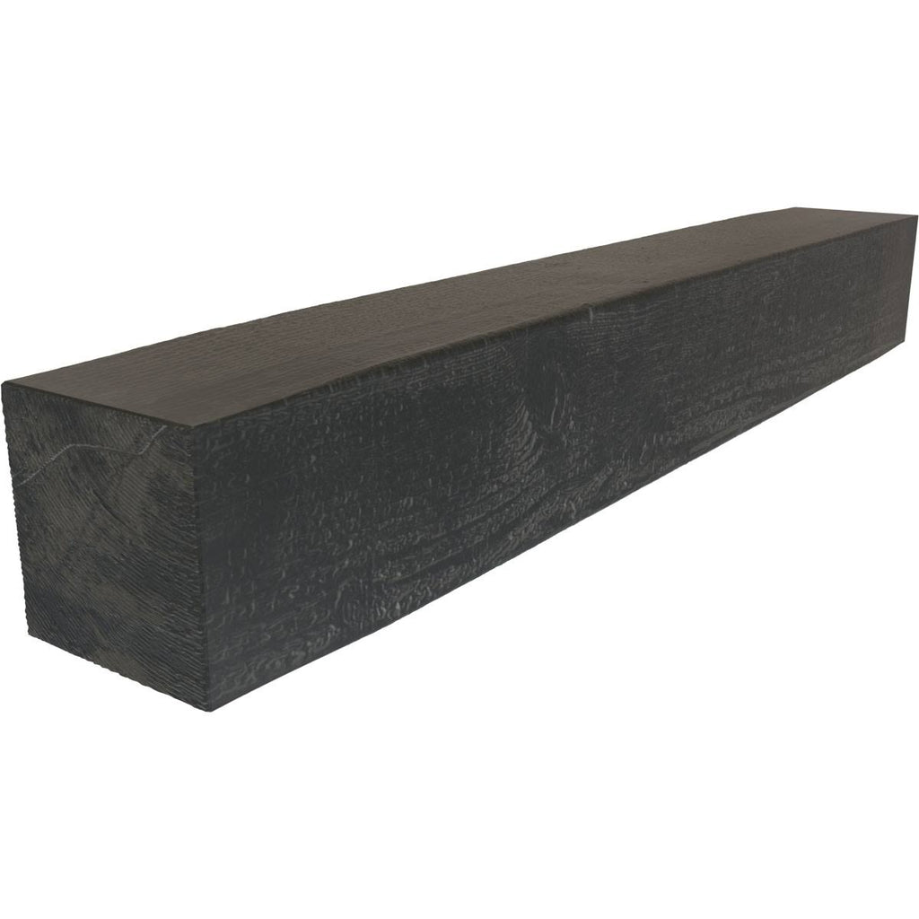 Rough Sawn Faux Wood Fireplace Mantel, Aged Ash A202