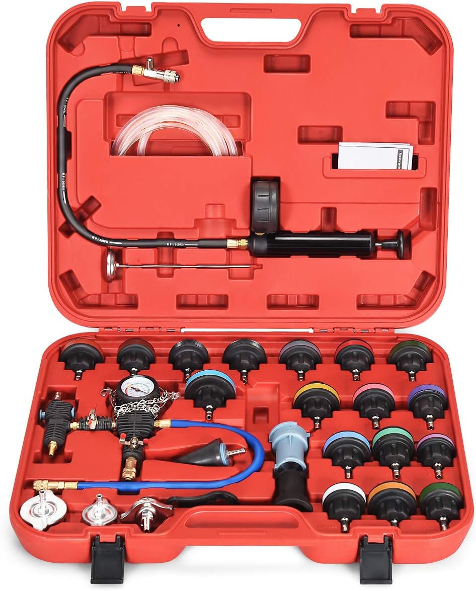 28-Piece Radiator Pressure Tester Cooling System Tool Kit with Carrying Case F15183