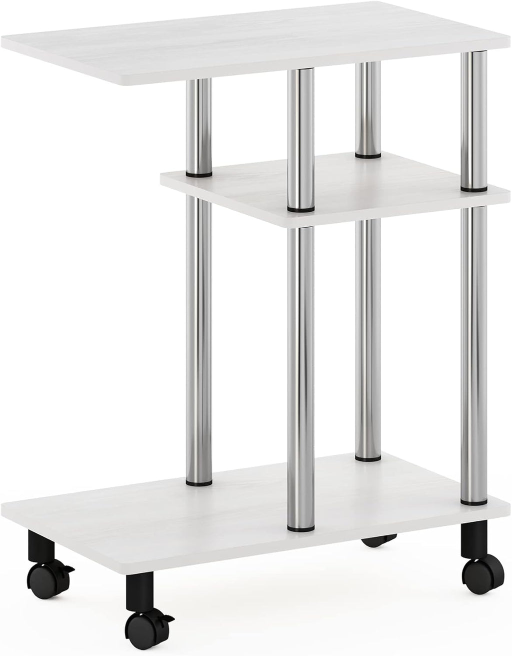 White Oak U-Shaped Side Table with Casters L6920