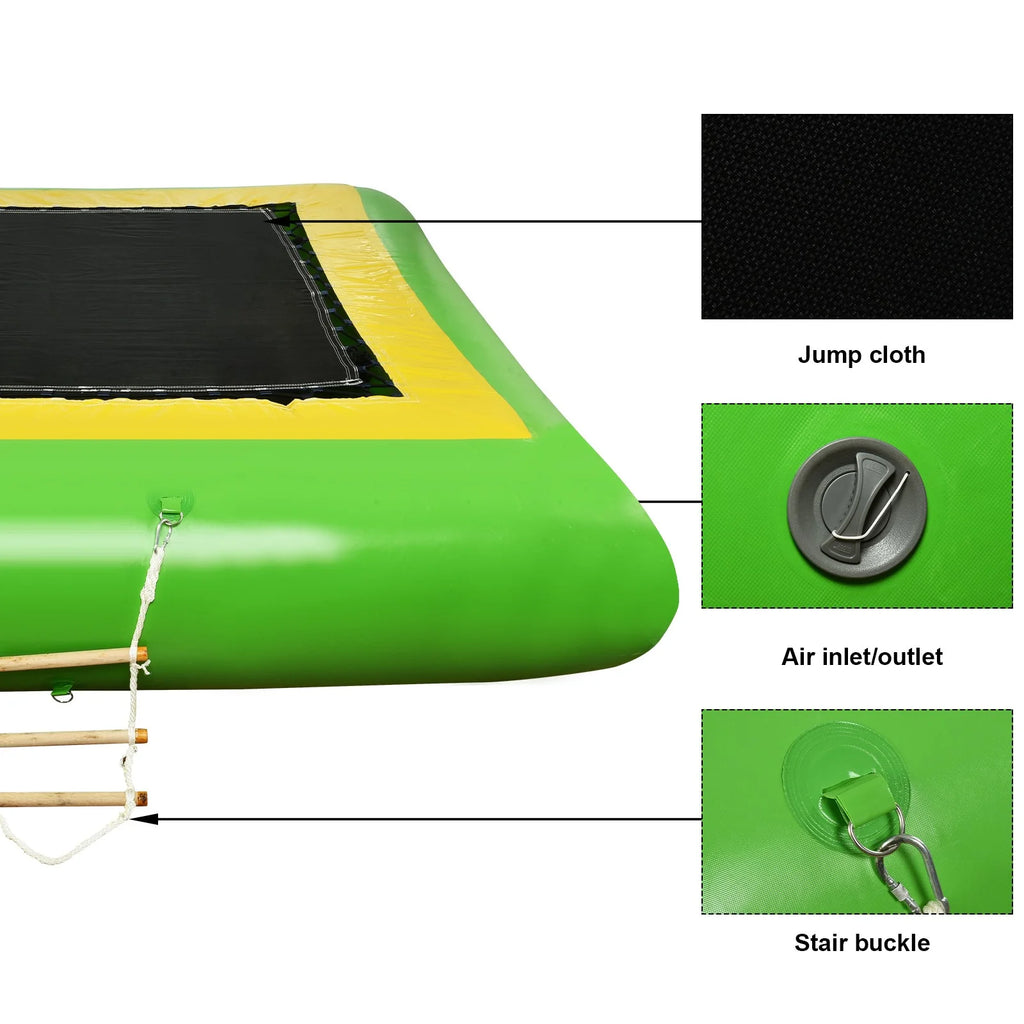 10Ft Inflatable Trampoline Bounce Swim Platform Q485