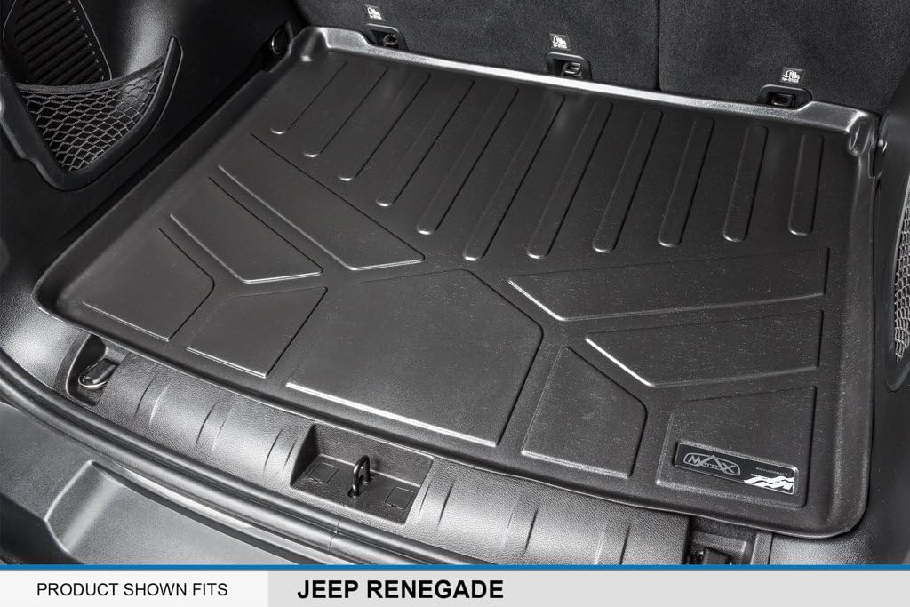 Black 2 Row & Cargo Floor Mat Liner Set for Jeep Renegade O8879