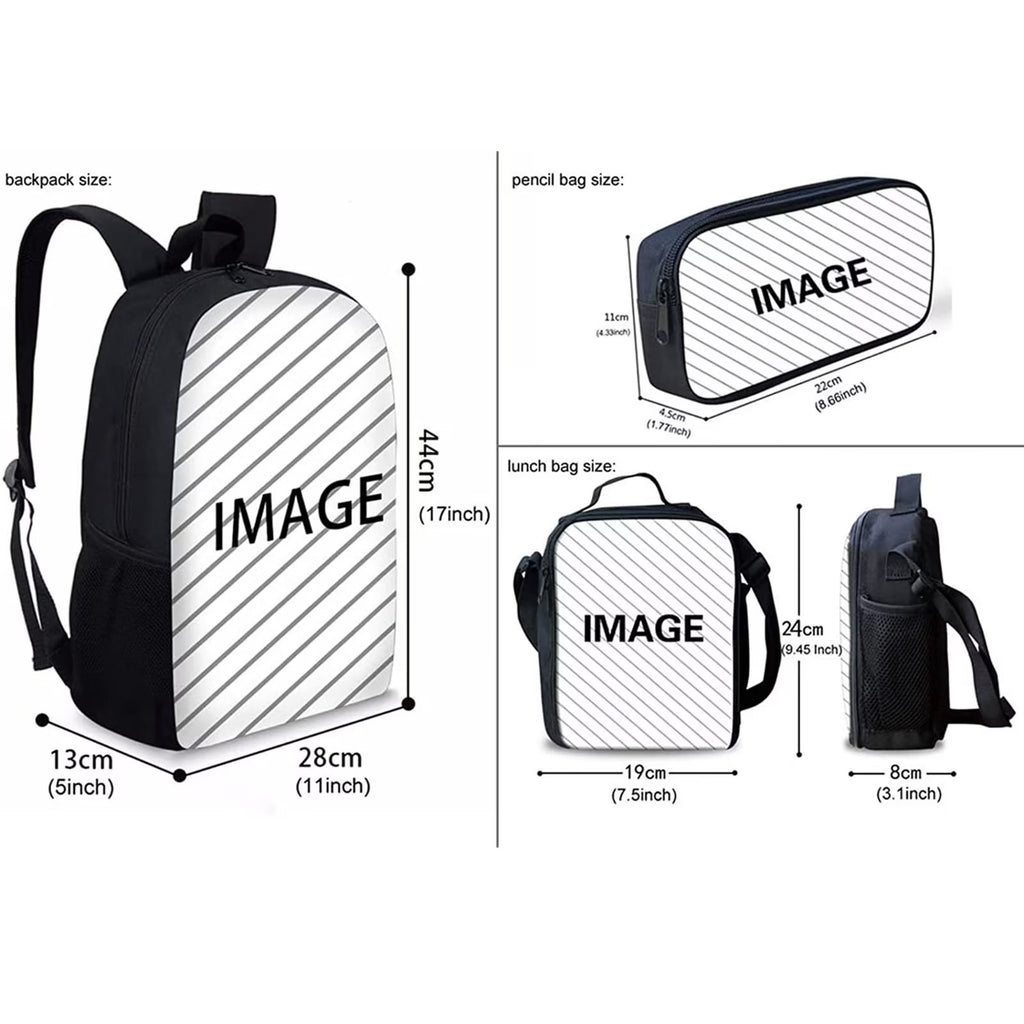 Panda Backpack Set with Lunch Bag and Pencil Case, 3-Pieces K532