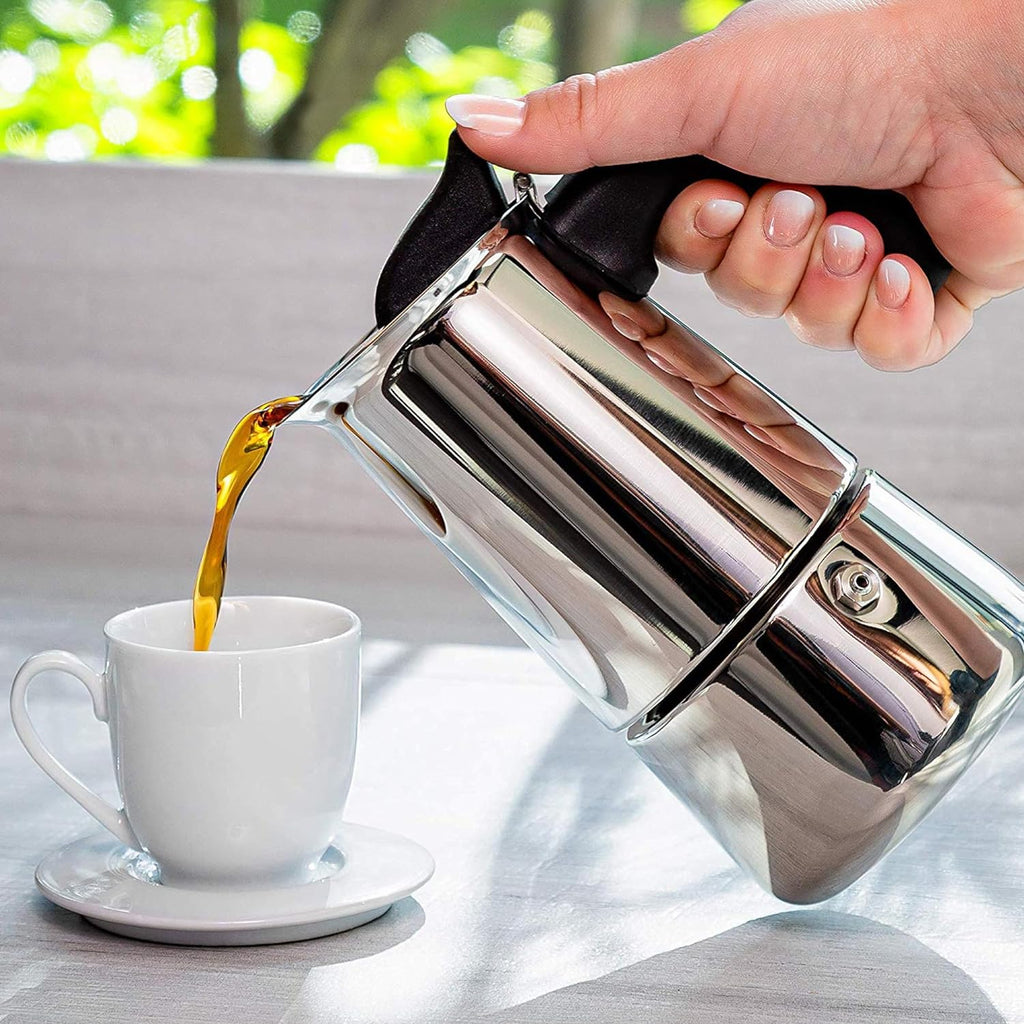 6-Cup Stovetop Espresso Maker with Black Handle A857866