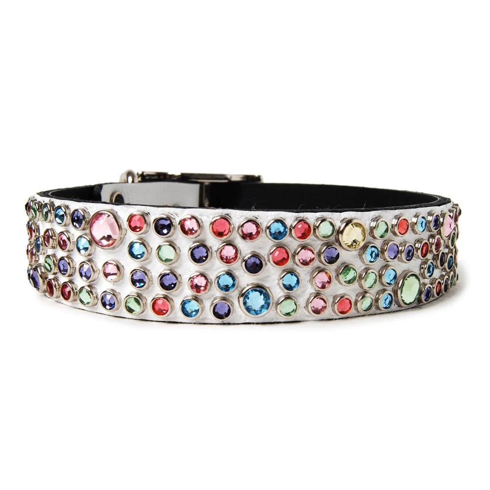 White Leather Dog Collar Size 16 Y508903