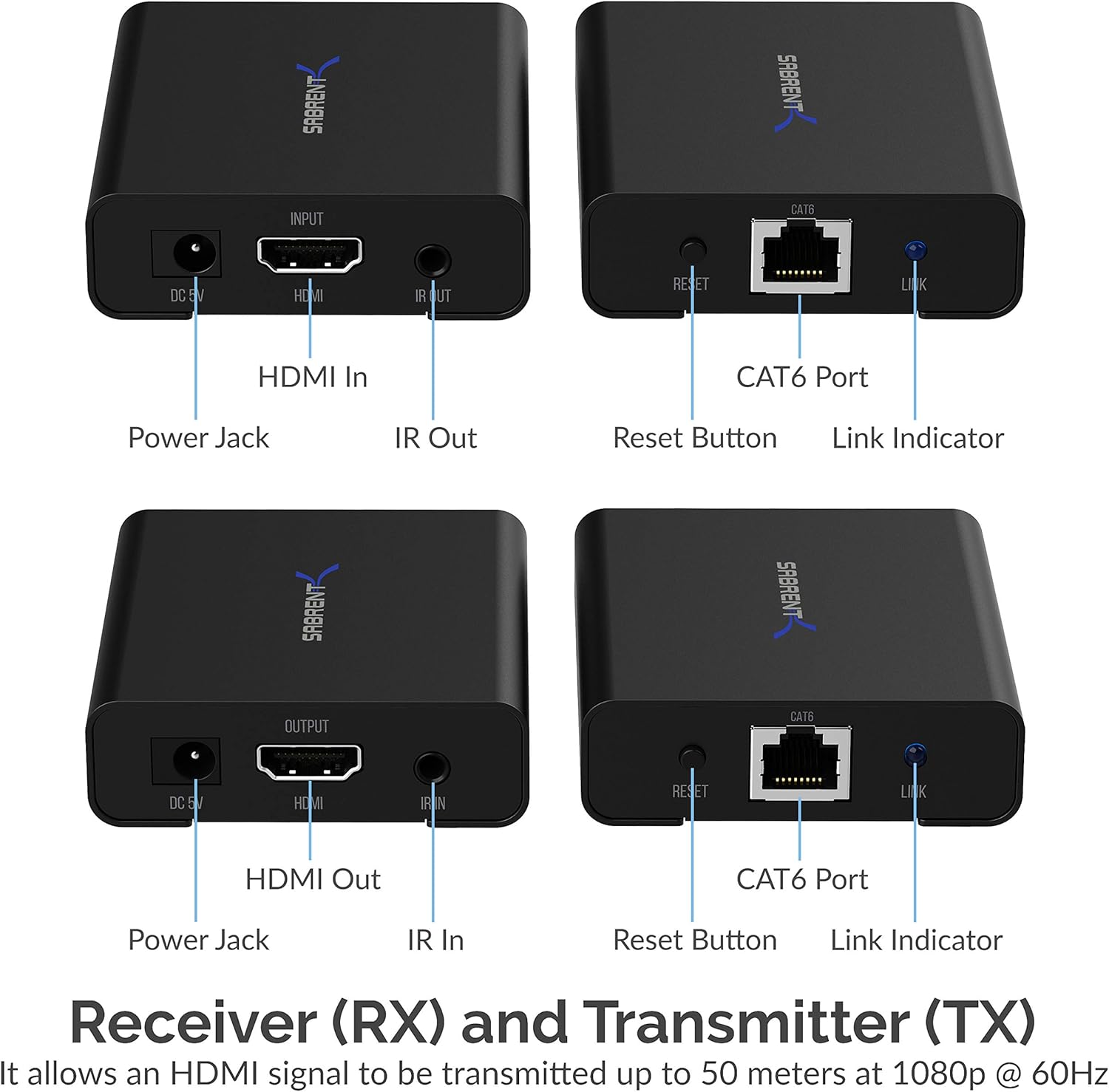 4K HDMI Extender Over CAT6, 60 Meters D15272