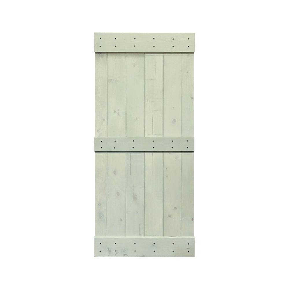 Charcoal Black Solid Wood Interior Sliding Barn Door 38 x 84 D367