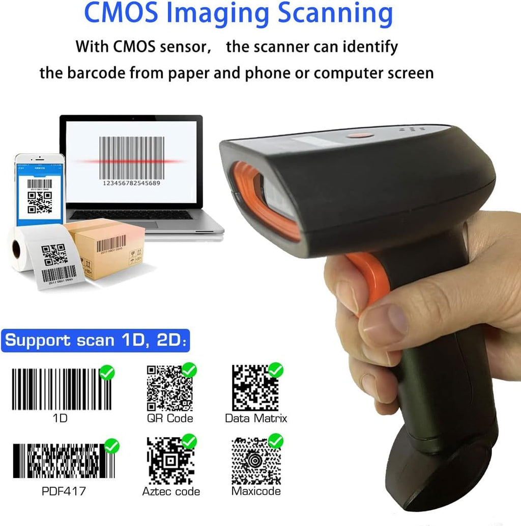 Wireless 1D 2D QR Code Scanner, Pack of 2 J540195