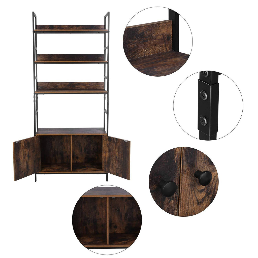 Industrial Bookcase with 2 Cabinets I53807