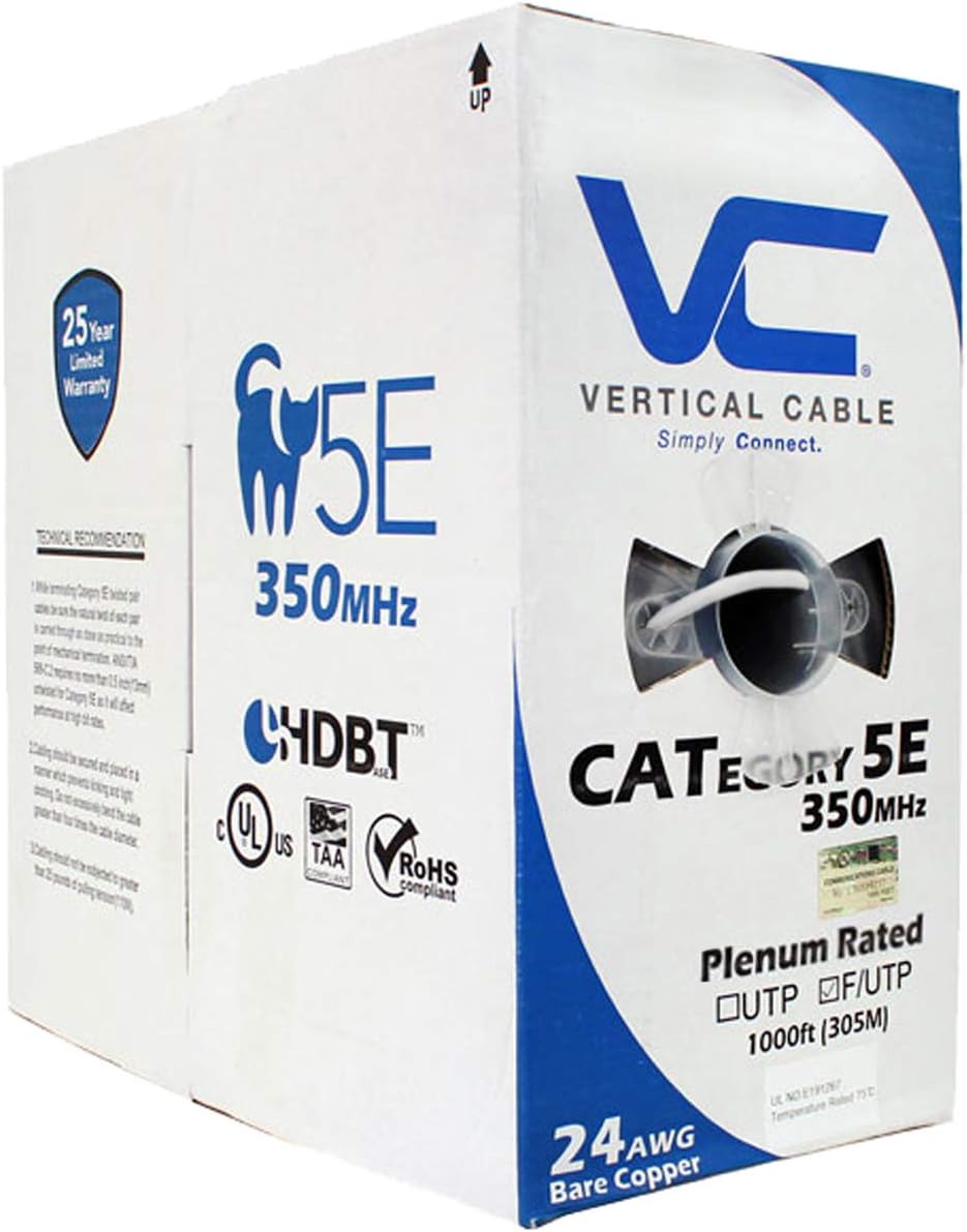 1000ft Shielded Cat5e Bulk Ethernet Cable X90445