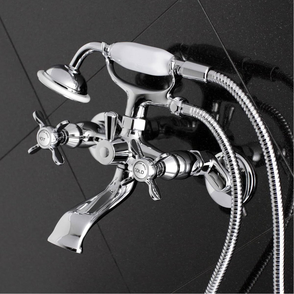 Brushed Brass Clawfoot Tub Faucet with Hand Shower W467458