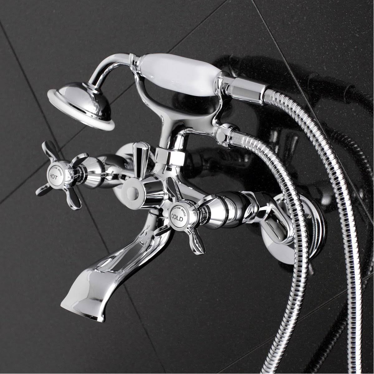 Brushed Brass Clawfoot Tub Faucet with Hand Shower W467458