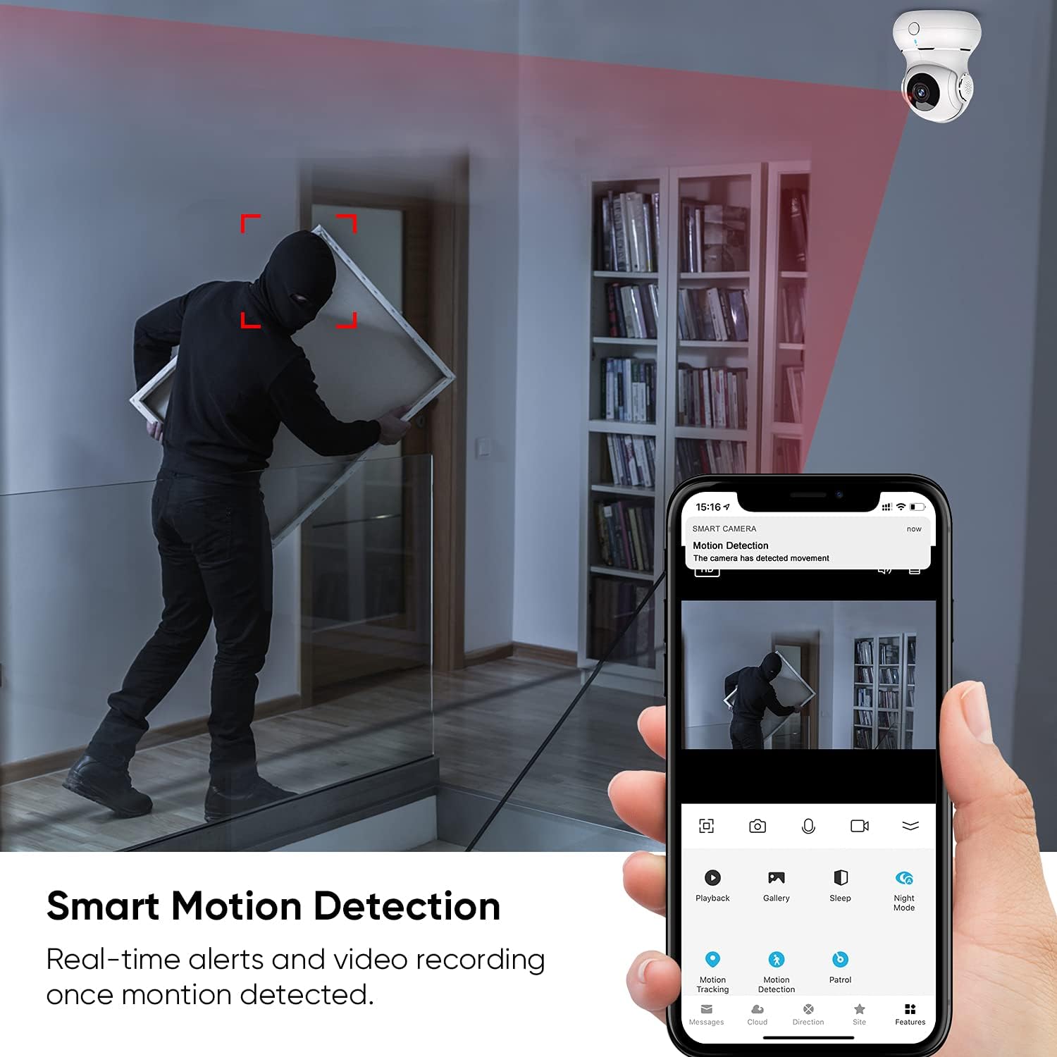 Indoor WiFi Security Camera with Auto Motion Tracking and Night Vision N8794