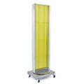 Yellow Pegboard Floor Display with C-Channel Sides on Revolving Base E89970