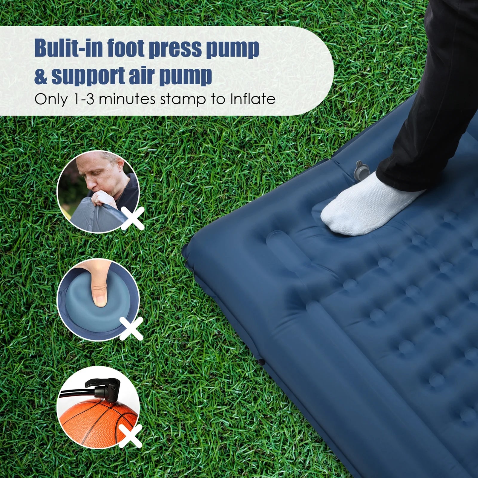 Inflatable Sleeping Pad 4 Inch Thick Air Mattress B312