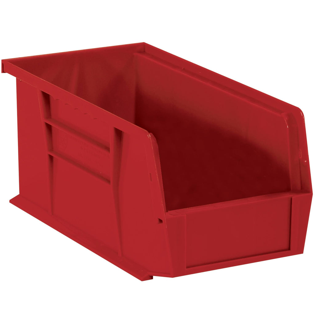 10 3/4 x 8 1/4 x 7 Red Plastic Stack & Hang Bin Boxes O7603