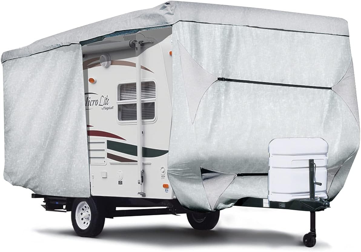 11'-14'L Travel Trailer RV Cover with Access Panels A64855