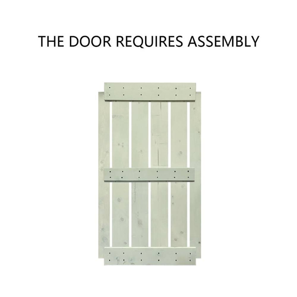 Charcoal Black Solid Wood Interior Sliding Barn Door 38 x 84 D367