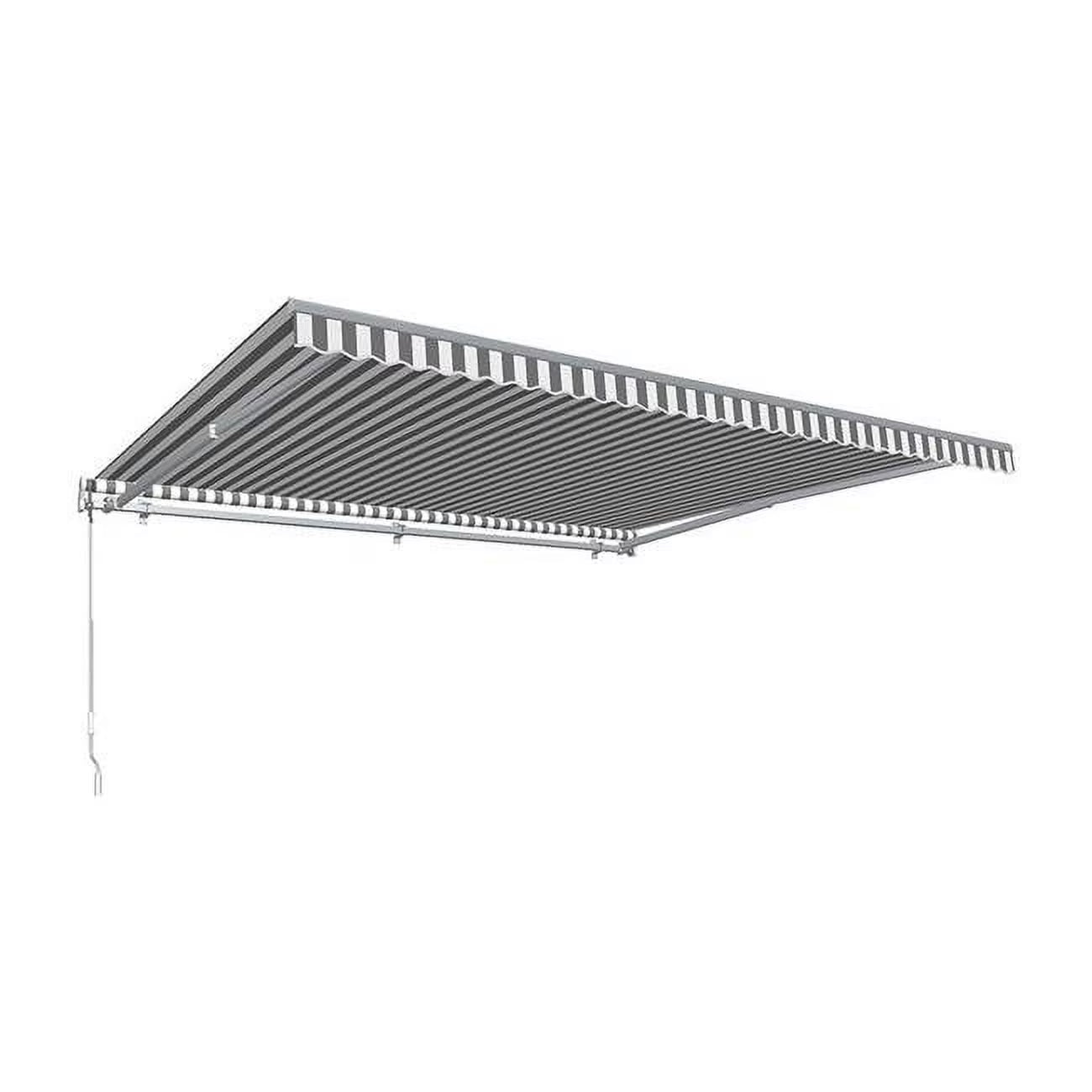 18 ft. Retractable Awning, Gray & White O40593